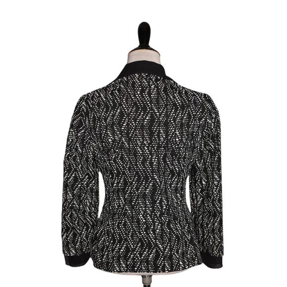 LAFAYETTE 148 NEW YORK $598 Bellene Jacquard Zip Jacket Black/White Size 0 - Picture 4 of 5